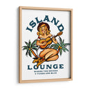 Island Lounge Chica Pin Up Tropical Tocando Guitarra - The Whiskey Ginger | Cuadro decorativo de Canvas Lab