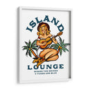 Island Lounge Chica Pin Up Tropical Tocando Guitarra - The Whiskey Ginger | Cuadro decorativo de Canvas Lab
