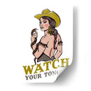 Watch Your Tongue, vaquera pin-up ruda, una serpiente de cascabel - The Whiskey Ginger | Cuadro decorativo de Canvas Lab