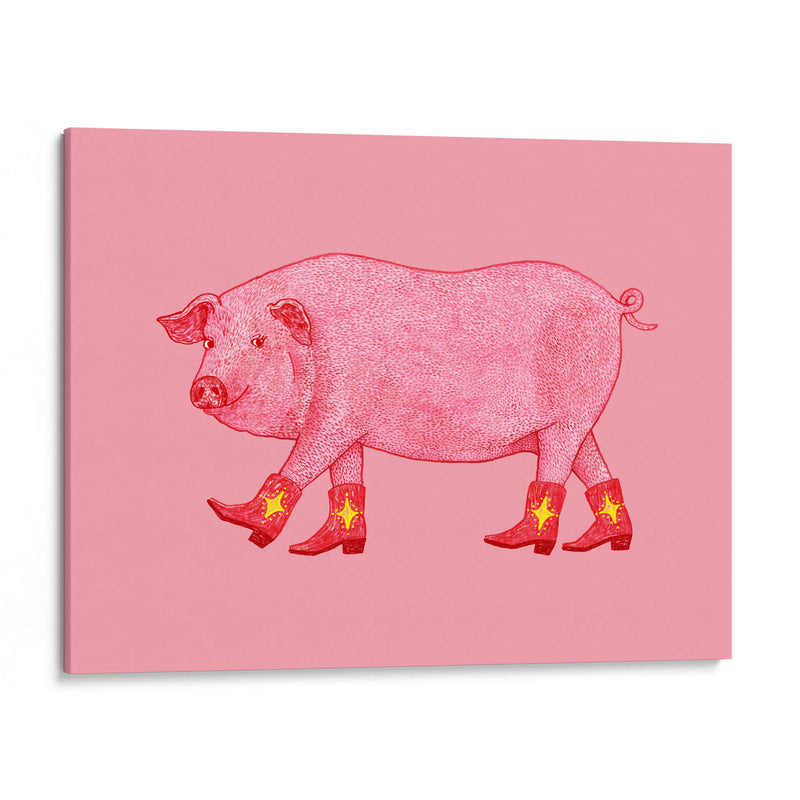 Marjorie la cerdita vaquera - Anyone Can Yeehaw | Cuadro decorativo de Canvas Lab