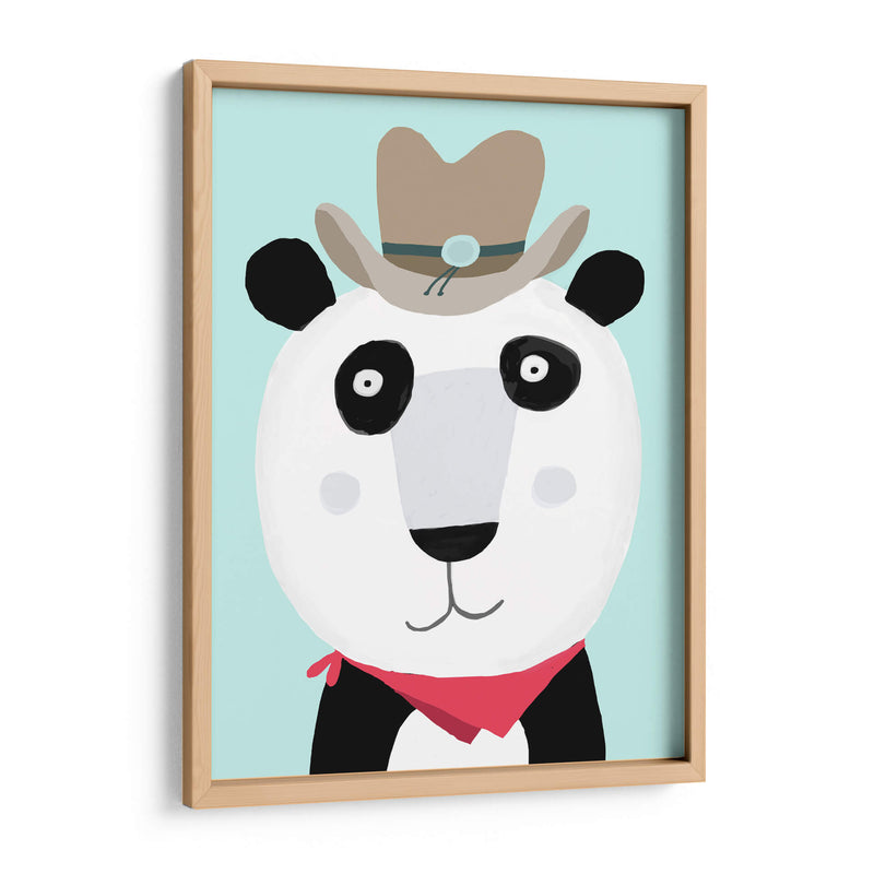 Panda divertido con sombrero de vaquero de la artista Carla Daly - Carla Daly | Cuadro decorativo de Canvas Lab