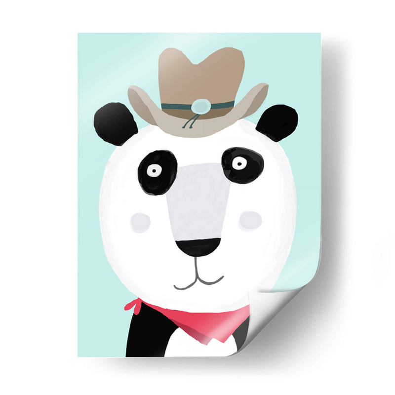 Panda divertido con sombrero de vaquero de la artista Carla Daly - Carla Daly | Cuadro decorativo de Canvas Lab