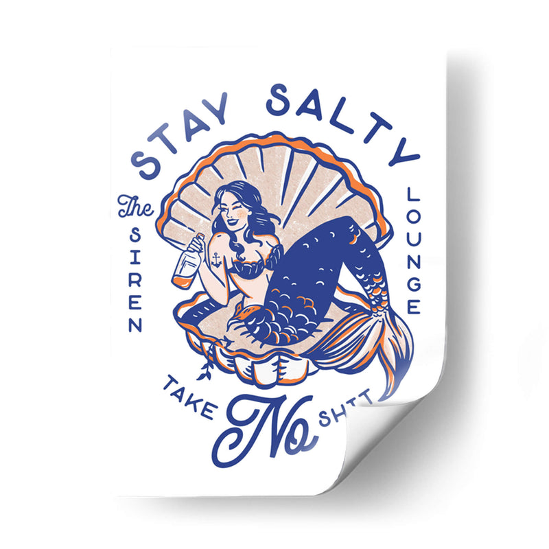 Stay Salty Siren Lounge Lounge Pin-Up Sirena - The Whiskey Ginger | Cuadro decorativo de Canvas Lab