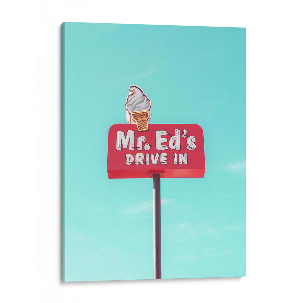 Letrero Antiguo de Mr. Ed's Drive In en Urbana, Misuri, EE. UU. - Tom Windeknecht | Cuadro decorativo de Canvas Lab