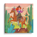 Vaquera a caballo en el desierto - Caroline Bonne Muller | Cuadro decorativo de Canvas Lab