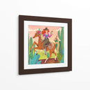 Vaquera a caballo en el desierto sq - Caroline Bonne Muller | Cuadro decorativo de Canvas Lab