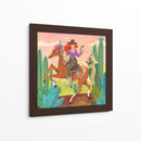 Vaquera a caballo en el desierto sq - Caroline Bonne Muller | Cuadro decorativo de Canvas Lab
