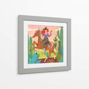 Vaquera a caballo en el desierto sq - Caroline Bonne Muller | Cuadro decorativo de Canvas Lab