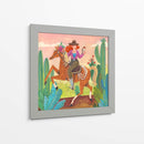 Vaquera a caballo en el desierto sq - Caroline Bonne Muller | Cuadro decorativo de Canvas Lab