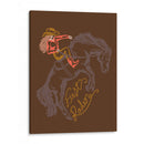 First Rodeo - Vaquera montando un caballo encabritado - Nikita Jariwala | Cuadro decorativo de Canvas Lab