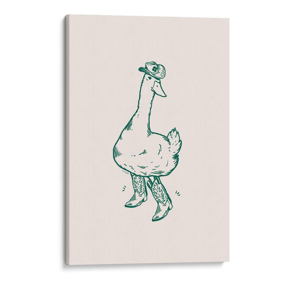Pato con botas vaqueras en verde - Tara Royle | Cuadro decorativo de Canvas Lab