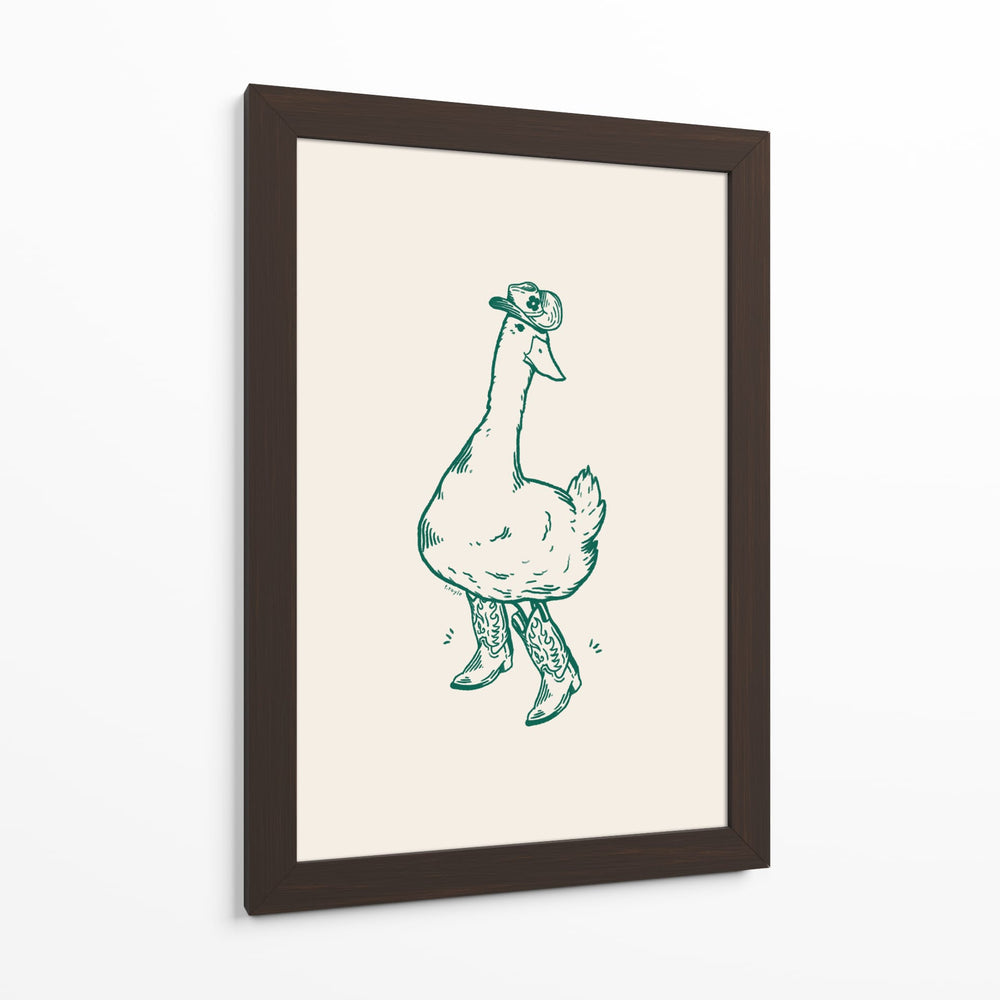 Pato con botas vaqueras en verde - Tara Royle | Cuadro decorativo de Canvas Lab