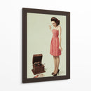Chica Pin-Up con fonógrafo - Bart Peeters | Cuadro decorativo de Canvas Lab