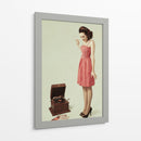 Chica Pin-Up con fonógrafo - Bart Peeters | Cuadro decorativo de Canvas Lab