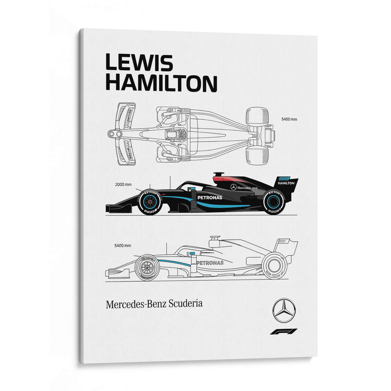 Lewis Hamilton Car - Vicky Hanggara | Cuadro decorativo de Canvas Lab