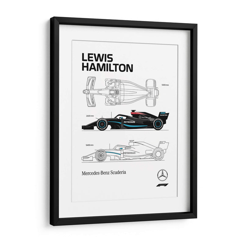 Lewis Hamilton Car - Vicky Hanggara | Cuadro decorativo de Canvas Lab