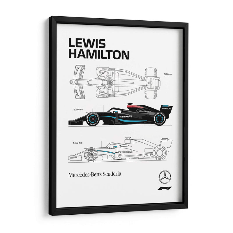 Lewis Hamilton Car - Vicky Hanggara | Cuadro decorativo de Canvas Lab