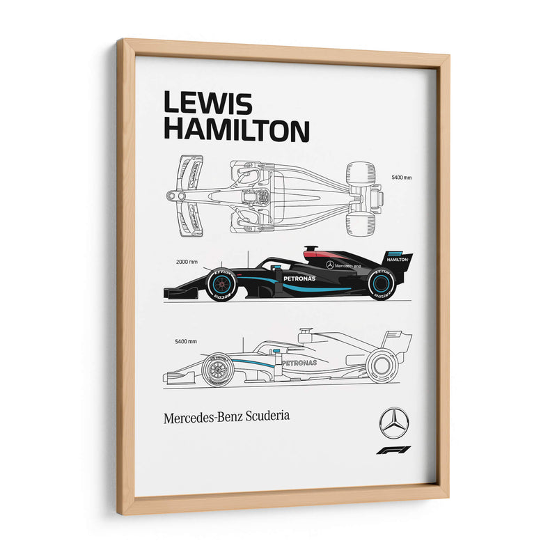 Lewis Hamilton Car - Vicky Hanggara | Cuadro decorativo de Canvas Lab