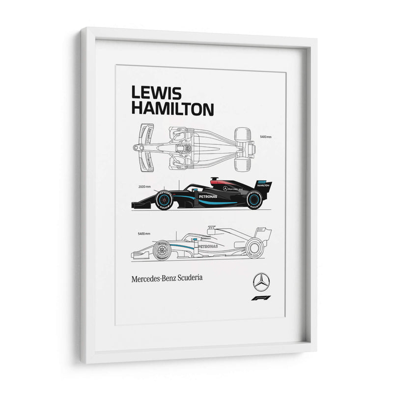 Lewis Hamilton Car - Vicky Hanggara | Cuadro decorativo de Canvas Lab