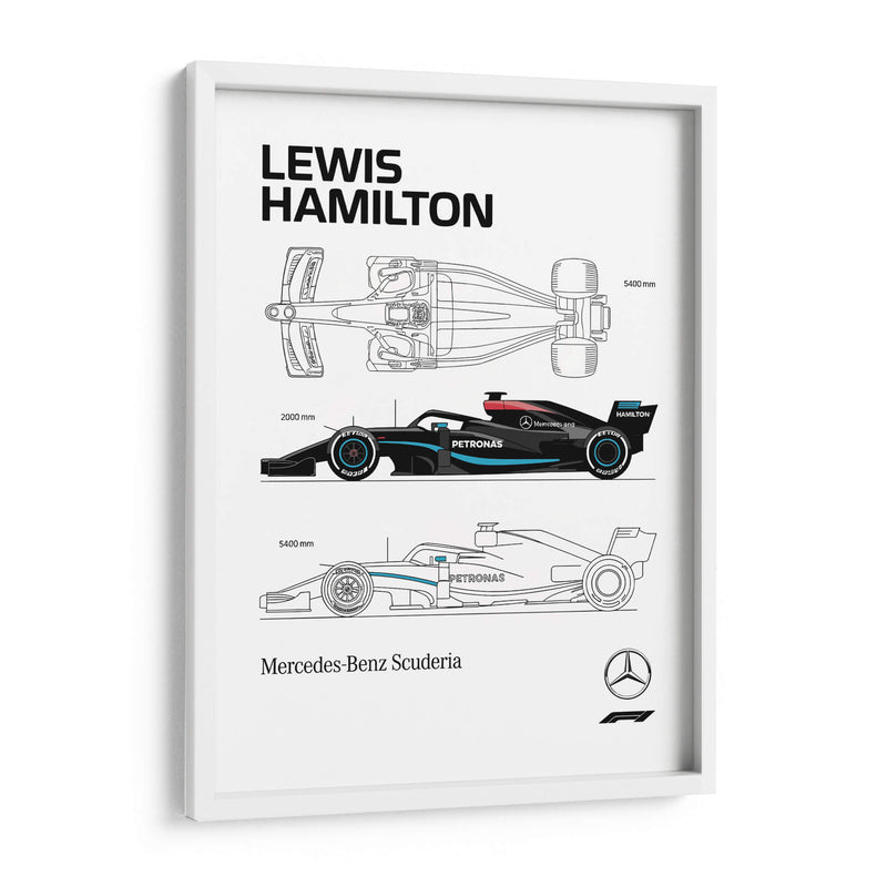 Lewis Hamilton Car - Vicky Hanggara | Cuadro decorativo de Canvas Lab