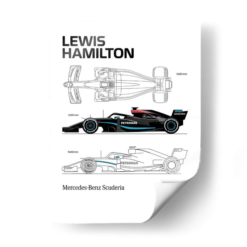 Lewis Hamilton Car - Vicky Hanggara | Cuadro decorativo de Canvas Lab