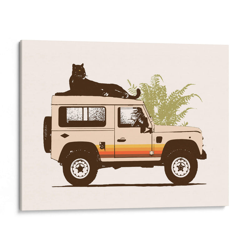 Pantera negra sobre el coche - Florent Bodart | Cuadro decorativo de Canvas Lab