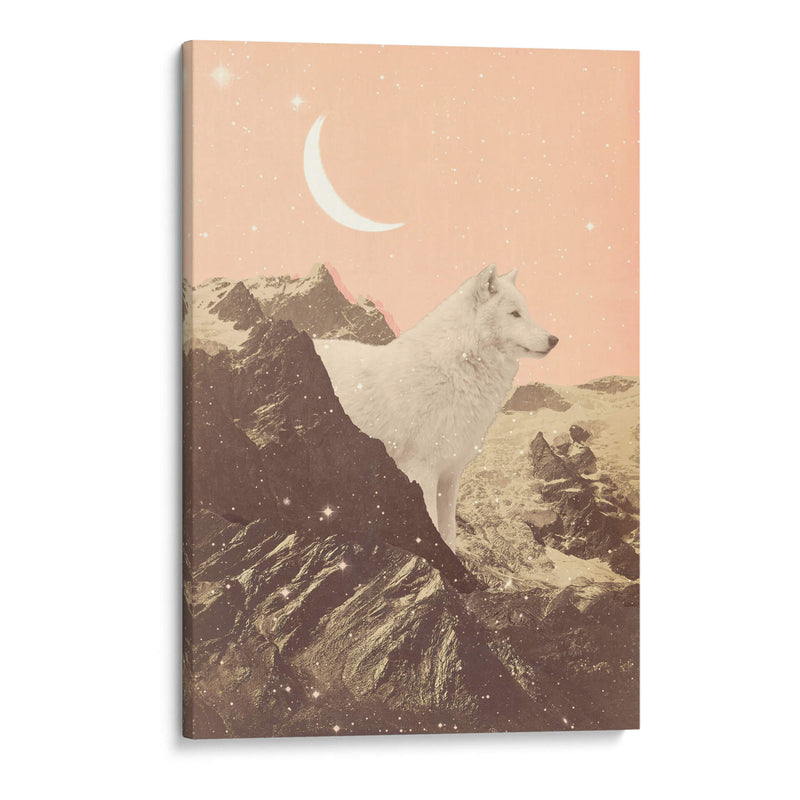 Lobo blanco gigante en las montañas - Florent Bodart | Cuadro decorativo de Canvas Lab