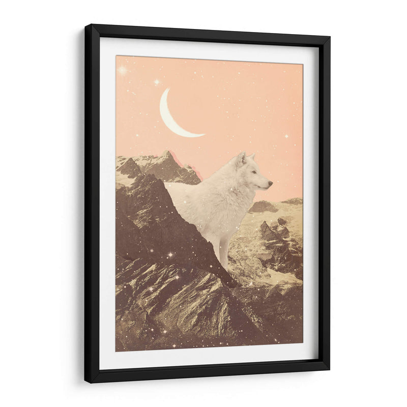 Lobo blanco gigante en las montañas - Florent Bodart | Cuadro decorativo de Canvas Lab