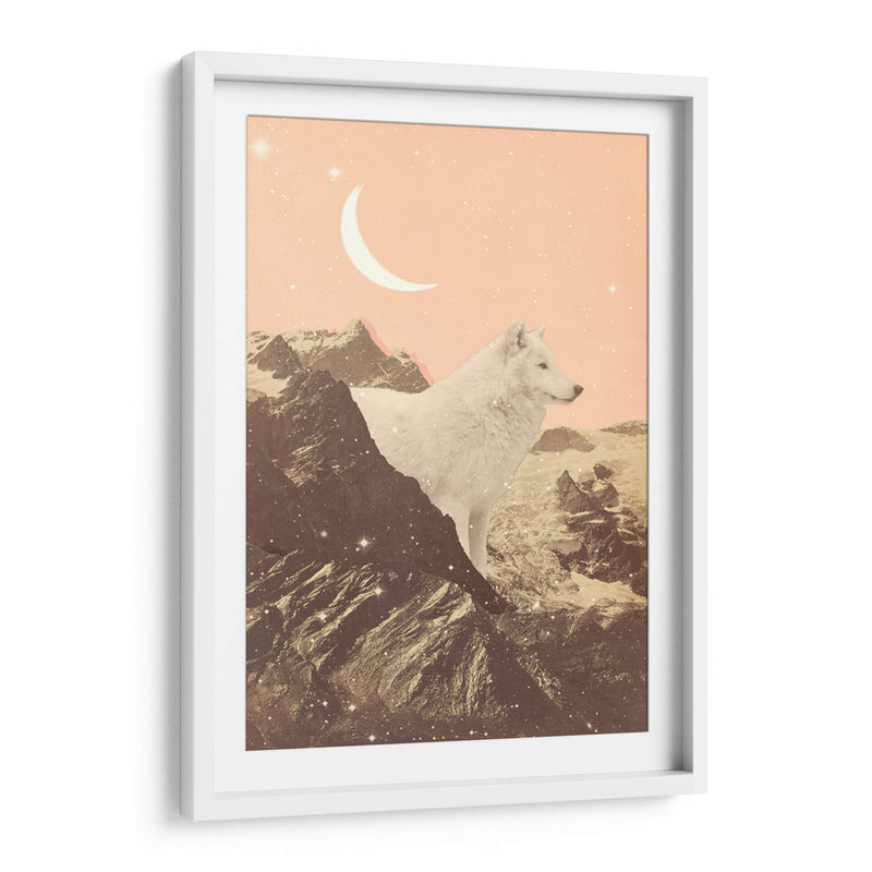 Lobo blanco gigante en las montañas - Florent Bodart | Cuadro decorativo de Canvas Lab