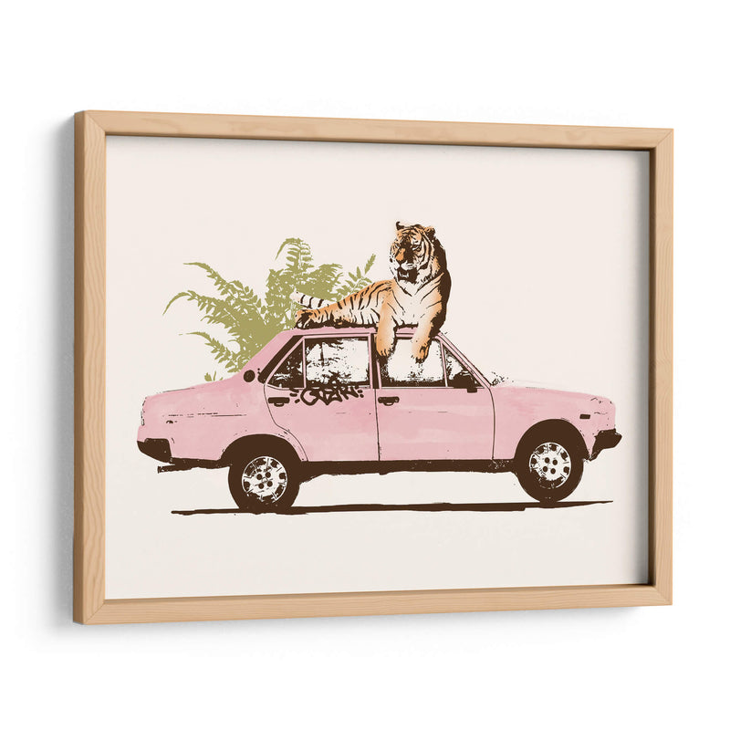 Tigre en el coche - Florent Bodart | Cuadro decorativo de Canvas Lab