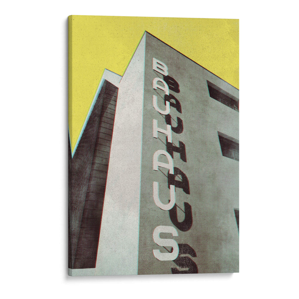 Arquitectura de la Bauhaus Dessau al estilo de una revista Vintage - Rosana Laiz Blursbyai | Cuadro decorativo de Canvas Lab