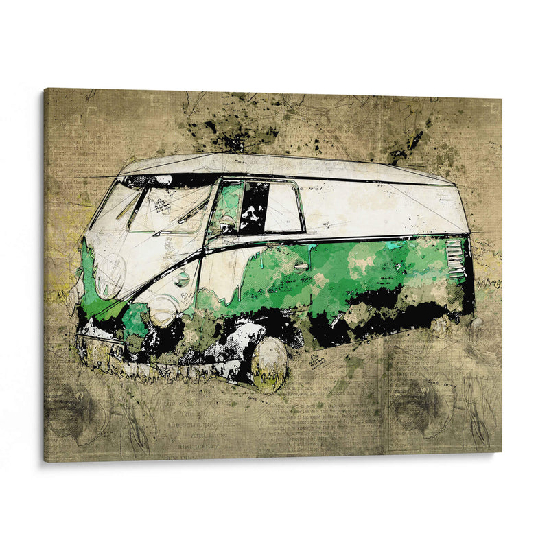 Volkswagen VW Combi Verde - Lembayung senja studio | Cuadro decorativo de Canvas Lab