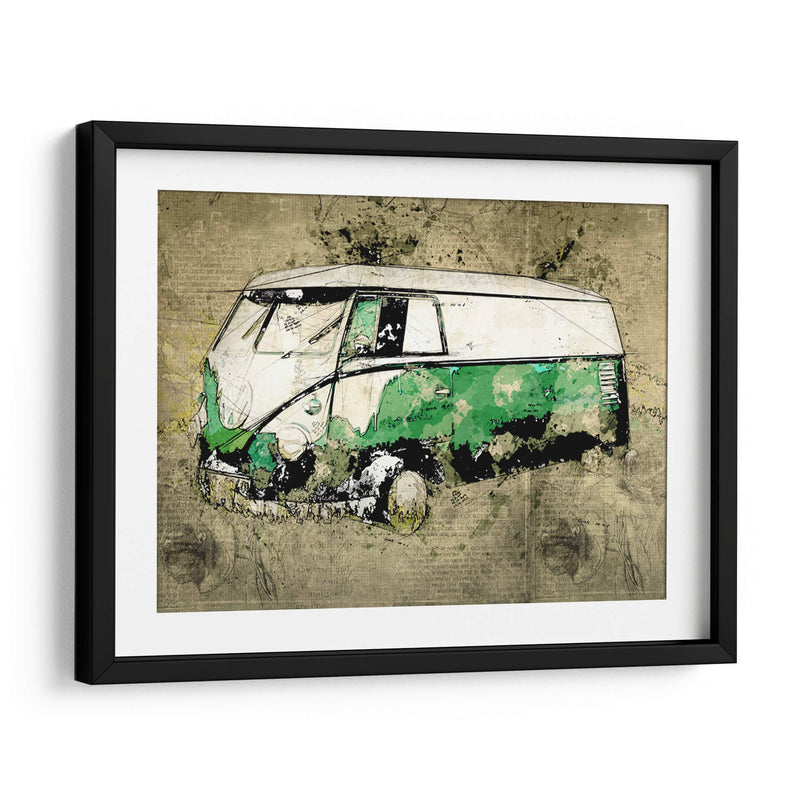 Volkswagen VW Combi Verde - Lembayung senja studio | Cuadro decorativo de Canvas Lab