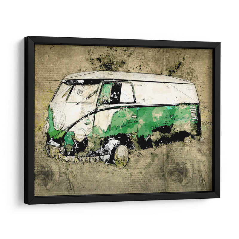 Volkswagen VW Combi Verde - Lembayung senja studio | Cuadro decorativo de Canvas Lab