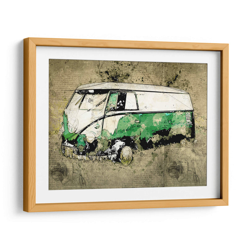 Volkswagen VW Combi Verde - Lembayung senja studio | Cuadro decorativo de Canvas Lab