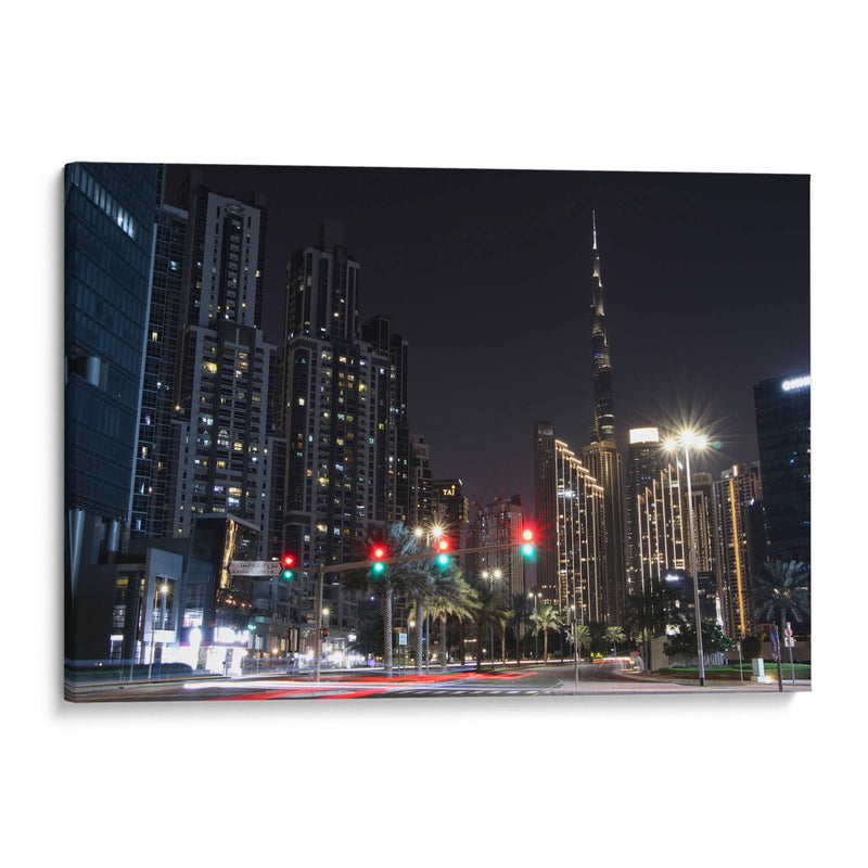 Calles de Dubai al caer la noche - Luis Rodrigo Magaña Andrade | Cuadro decorativo de Canvas Lab