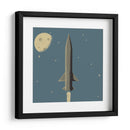 Cohete cerca de la luna - Vision Grasp Art | Cuadro decorativo de Canvas Lab