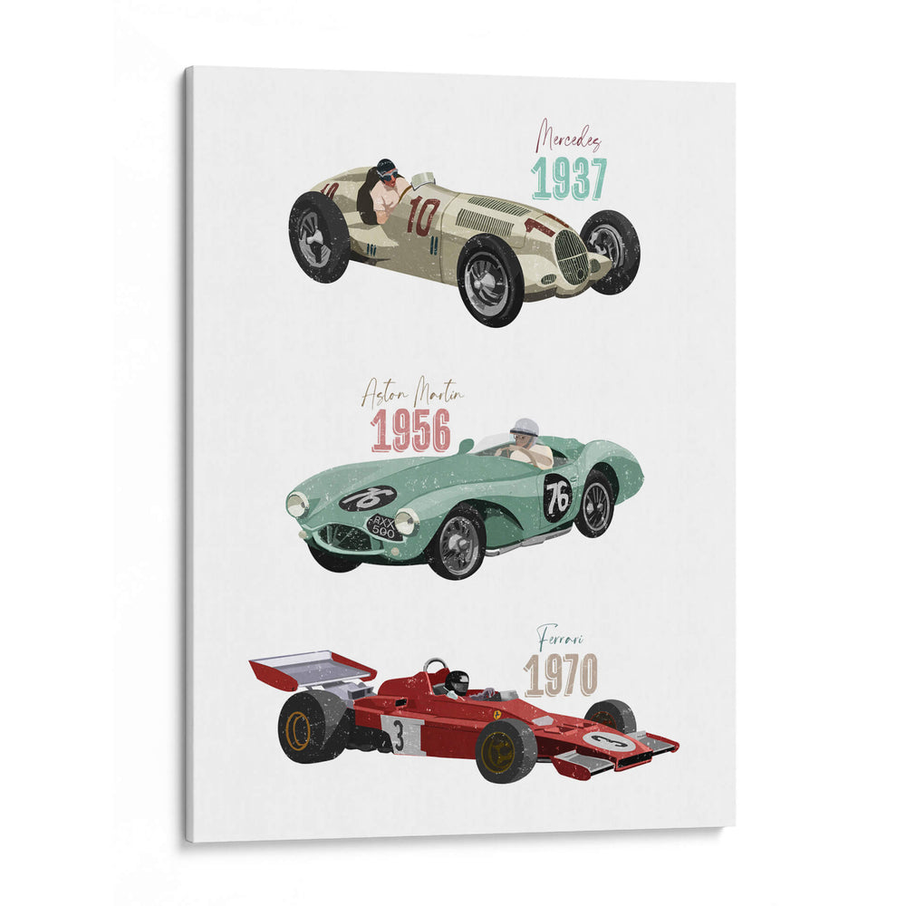 Autos de carreras sntiguos - Goed Blauw | Cuadro decorativo de Canvas Lab