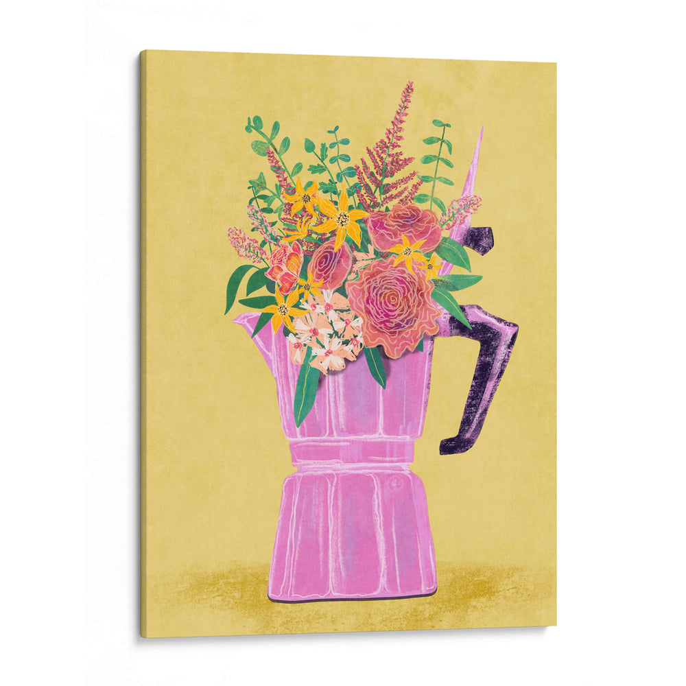 Cafetera espresso con flores - Raissa Oltmanns | Cuadro decorativo de Canvas Lab