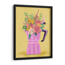 Cafetera espresso con flores - Raissa Oltmanns | Cuadro decorativo de Canvas Lab