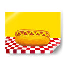 Perro caliente con mostaza amarilla a cuadros rojos - Alice Straker | Cuadro decorativo de Canvas Lab