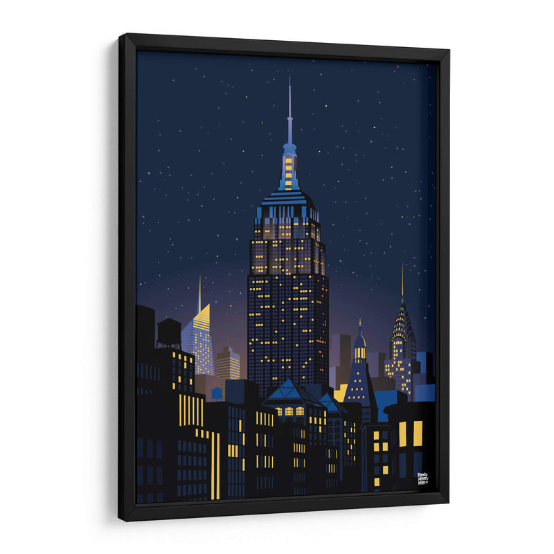 Manhattan, Nueva York de noche - Remko Heemskerk | Cuadro decorativo de Canvas Lab