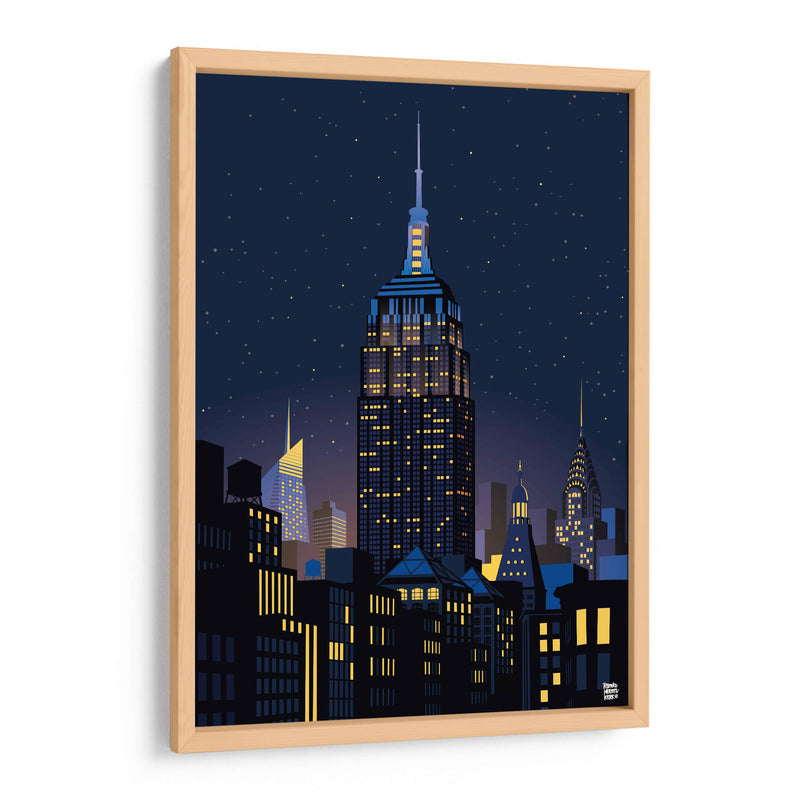Manhattan, Nueva York de noche - Remko Heemskerk | Cuadro decorativo de Canvas Lab