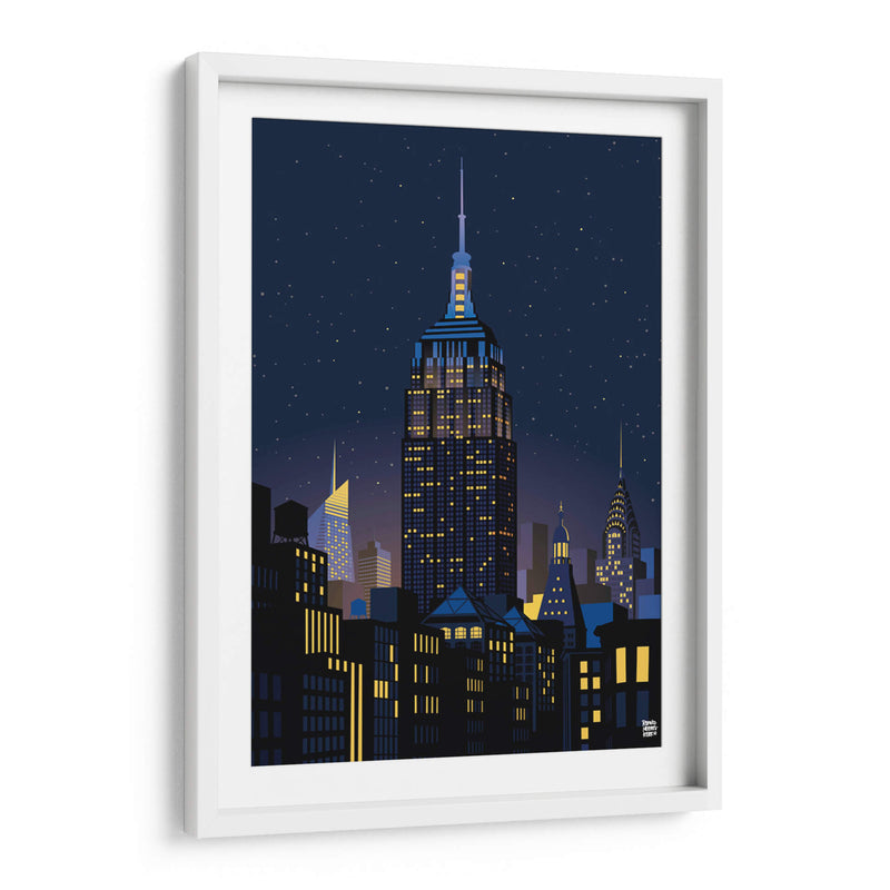 Manhattan, Nueva York de noche - Remko Heemskerk | Cuadro decorativo de Canvas Lab