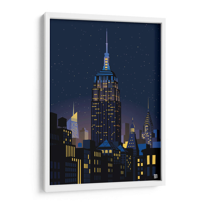 Manhattan, Nueva York de noche - Remko Heemskerk | Cuadro decorativo de Canvas Lab