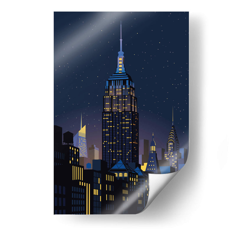 Manhattan, Nueva York de noche - Remko Heemskerk | Cuadro decorativo de Canvas Lab