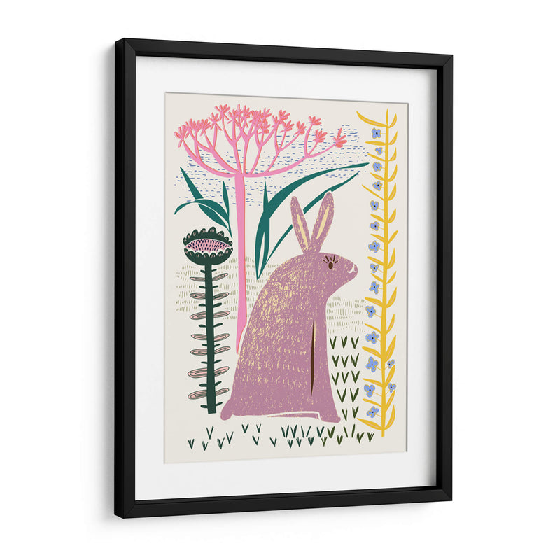 Conejito lila con estampado en bloque - Annick | Cuadro decorativo de Canvas Lab