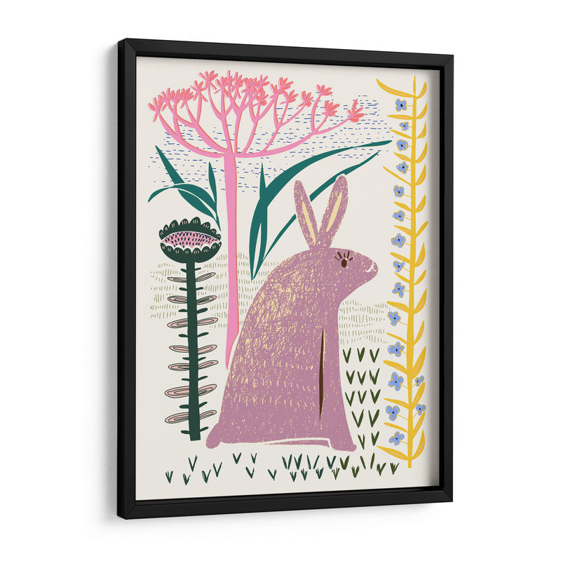 Conejito lila con estampado en bloque - Annick | Cuadro decorativo de Canvas Lab