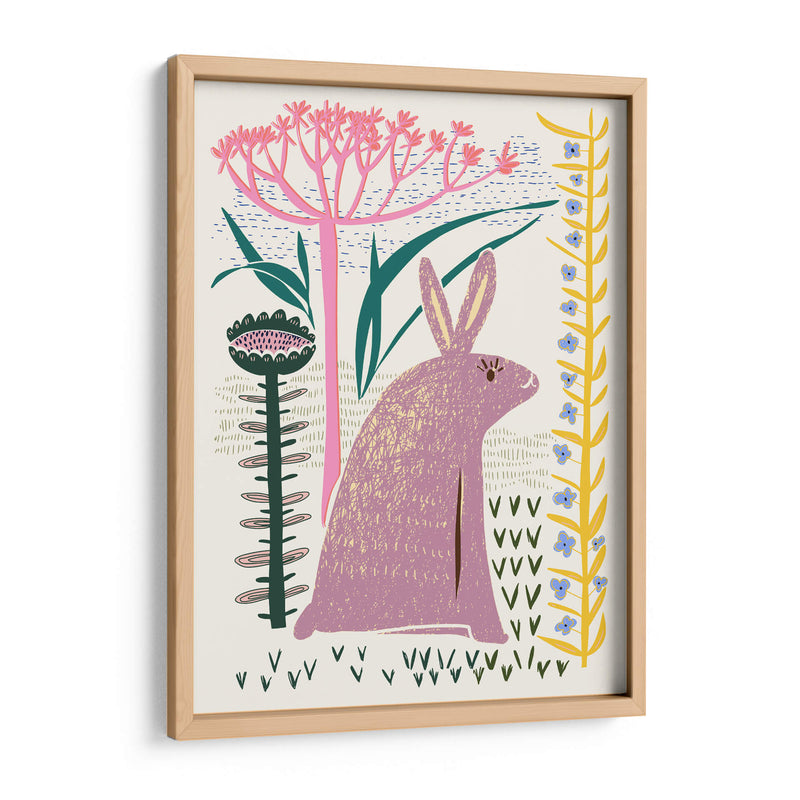 Conejito lila con estampado en bloque - Annick | Cuadro decorativo de Canvas Lab