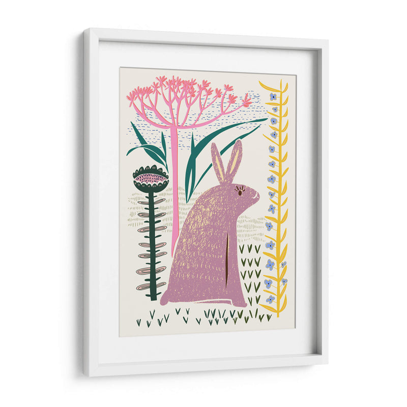 Conejito lila con estampado en bloque - Annick | Cuadro decorativo de Canvas Lab